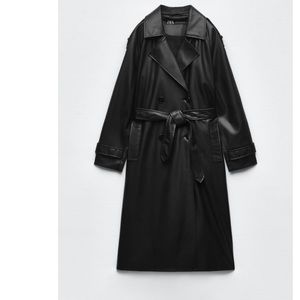 Zara- Faux leather trench- women S-M